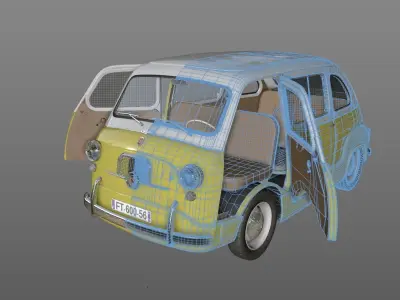 FIAT 600 MULTIPLA 1956 3D model