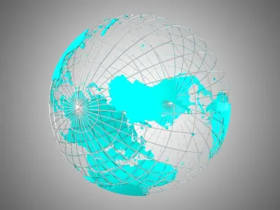 Globe News Skeleton Mint 3D model