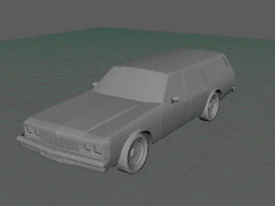 Chevrolet caprice wagon 1977 Low-poly 3D model