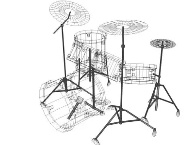 Drum Set - Modern 3D model