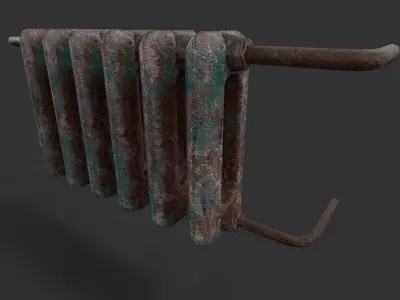 Old Cast Metal Radiator - Low Poly - Game Ready PBR 3D Model Low-poly 3D model