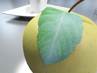 Yellow Apple High Detail Resolution 3D model