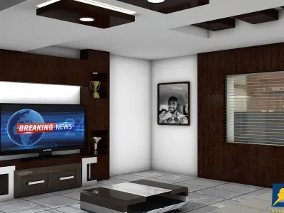 Bedroom design Low-poly 3D model