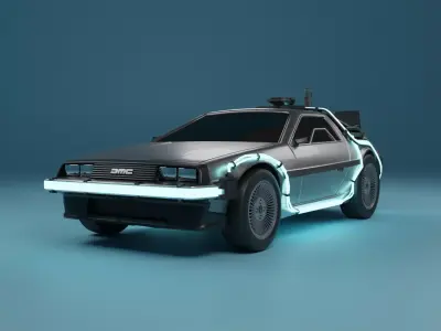 Delorean Time Machine Rigged 3D model