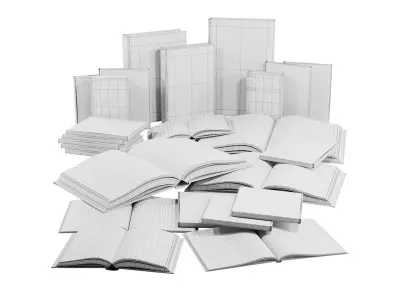 Books Collection Set 8 3D model
