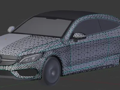 2017 Mercedes-Benz C-Class C43 AMG W205 Low-poly 3D model
