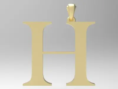 Alphabet Latin H 3D print model
