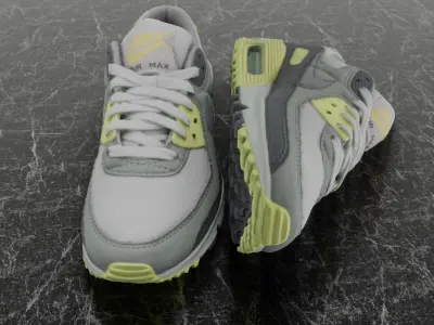 NIKE AIR MAX 3D SHOES - YELLOW Low-poly 3D model