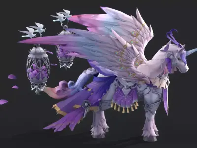 beautiful horse Low-poly 3D model