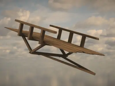 Western Wagon Low-poly 3D model