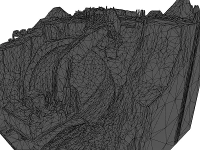 Isometric Excavator Tunnel Construction Scene Low-poly 3D model