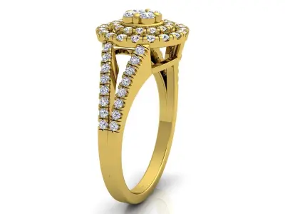 Luxury Halo Ring  3D print model purchase
