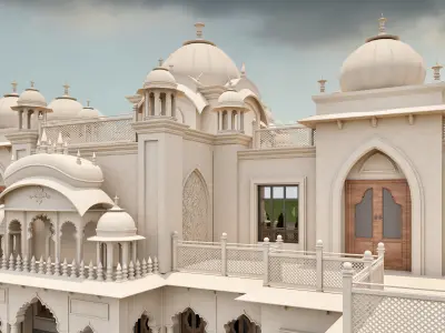 Indian Rajasthani architecture palace house 3D model