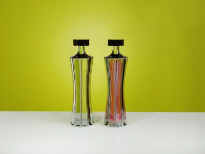 Futuristic Luxury Perfume Bottle  Elegant Glass and Metal Design 3D model