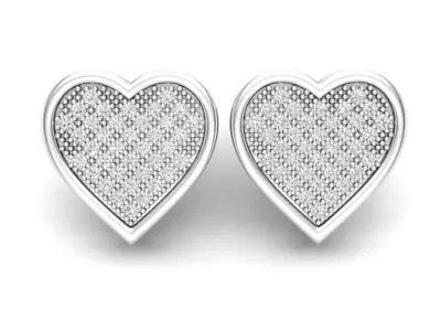 AV 511 Diamond Heart Shape Stud Earrings 3D print model