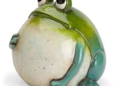 Big Belly Ceramic Frog Statue 3D model