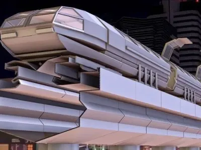 Superconductor Train Free low-poly 3D model