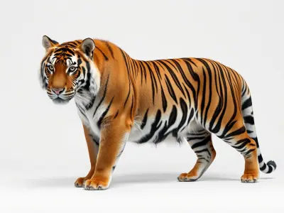 Realistic Bengal Tiger 3D Model High Detail Low-poly 3D model