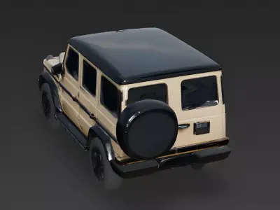 Desert Tan And Black Luxury SUV 3D Model Low-poly 3D model