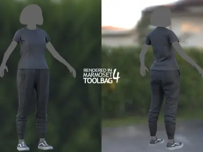Female Sport Outfit 3 Low-poly 3D model