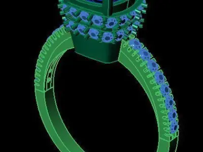 ruby dimond ring 3D print model