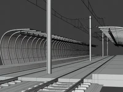 Tram stop 3D model