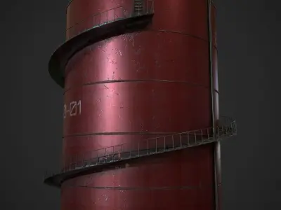 Gas Tank Low-poly 3D model