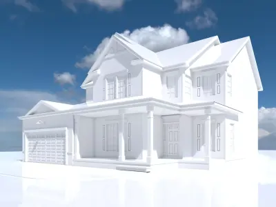 Cape Cod House 2 Low-poly 3D model