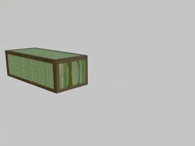 CONTAINER-for-game-developing-unity-unreal-engine wooden box 3D model