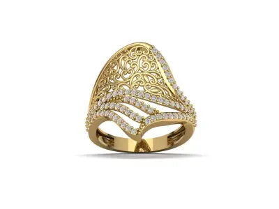 STL 3DM Women Ring Womens Ring Diamonds With Stone Model DP 1000 3D print model