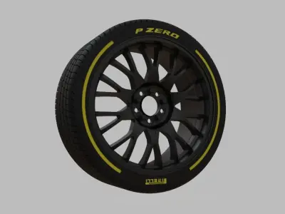 Miniature Konig Lace Rim and Tire - 3D Print - No Textures 3D print model