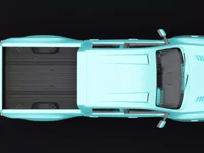 Nissan 4x4 Car Metallic Blue Sky Low-poly 3D model