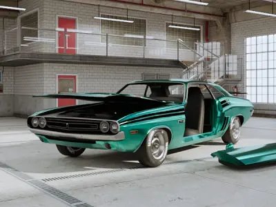 Dodge Challenger RT 1971 - Car Classic Low-poly 3D model