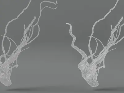 Photorealistic Scaper Root Low-poly 3D model