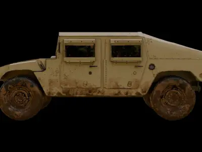 hummer 3d model Low-poly 3D model