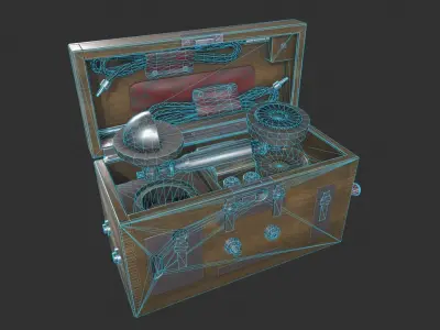 Field Telephone Low-poly 3D model