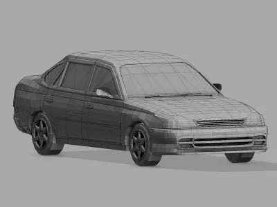 Generic Sedan Car LowPoly Low-poly 3D model