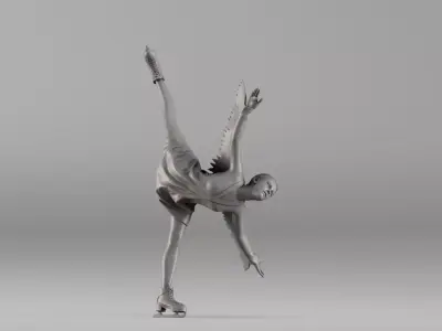 S00086 Figure Skater in Elegant Pose 3D print model