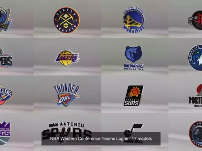 NBA Western Conference Teams Logos 3D Model Pack