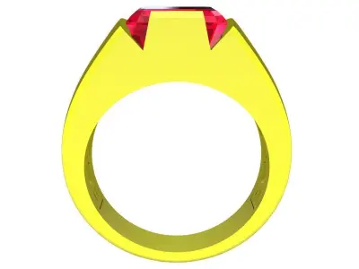 A7484 Emerald Diamond Men Ring 3D Model 3D print model