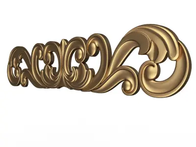 Carved Plaster Molding Decoration 038 Low-poly 3D model