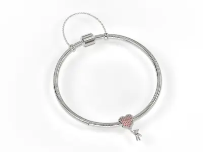 Bear and Heart with gems 3D print model