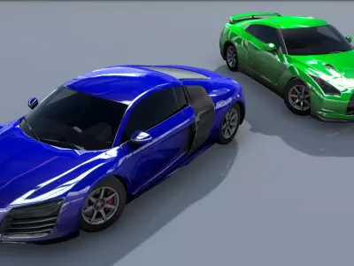 Low Poly 3D Cars Pack Racing Cars Low-poly 3D model