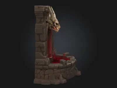 Dragons Red Portal  Gateway Blazing with Ancient Power 3D model