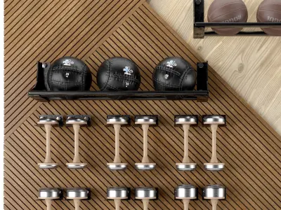 Home Gym Yoga Fitness Decoration Light Set 049  3D model