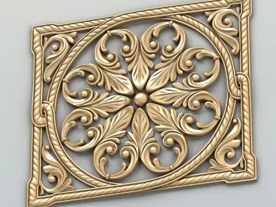 Carved decor central 018 3D model