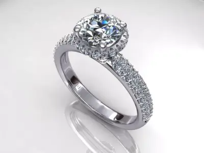 Three Row Wedding Ring 3D print model