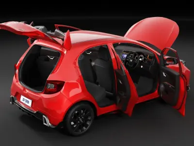 Honda Brio RS Urbanite 2020 With Interior HQ Low Poly Low-poly 3D model