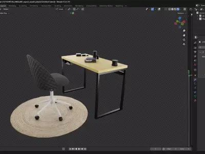 home office desk 3D model