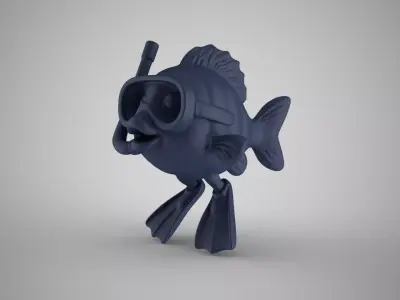 Snorkel Fish Ornament 3D print model